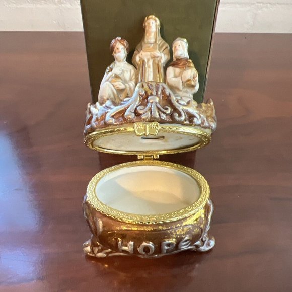 Set Of 3 NIB Vintage Cracker Barrel Season Of Glory Hinged Box Hope Joy Love - Picture 12 of 12